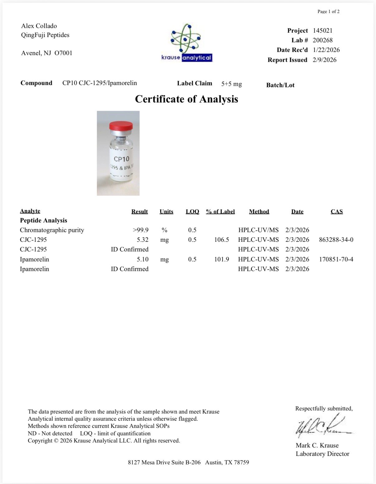 Ipamorelin/CJC-1295 (w/o DAC) 5/5MG - Image 2
